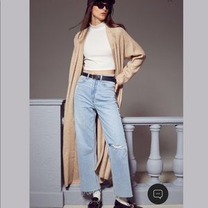 H&M Beige Long Cardigan Duster NWT Wool Blend Tan